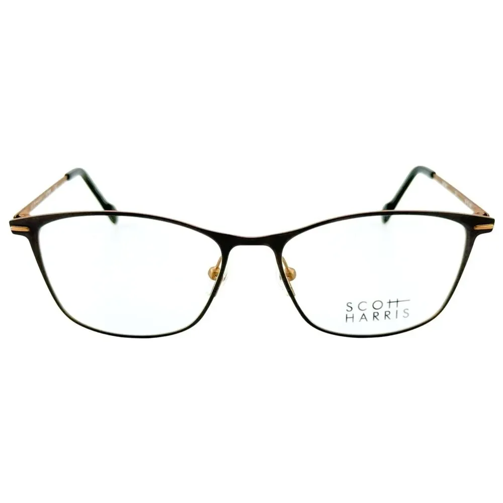 Scott Harris SH744 Womens Metal Eyeglass Frame C2 Charcoal Rose Gold 54-16